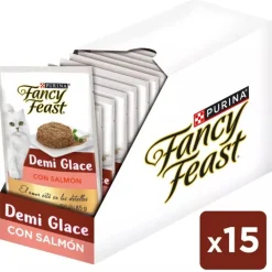 Alimento húmedo Fancy Feast Demi Glace salmón 85g PACK 15 Unidades