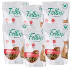 Alimento Húmedo Gato Fellini Pollo en salsa 85gr x6 unidades