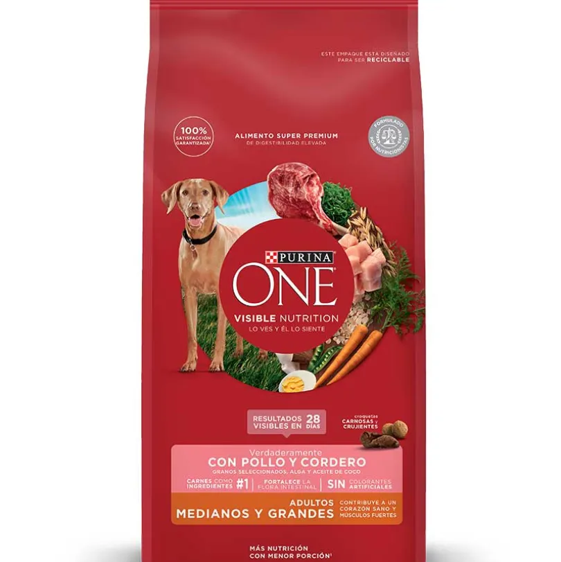 Alimento para perro PURINA® ONE® Adulto Mediano y Grande Pollo y Cordero