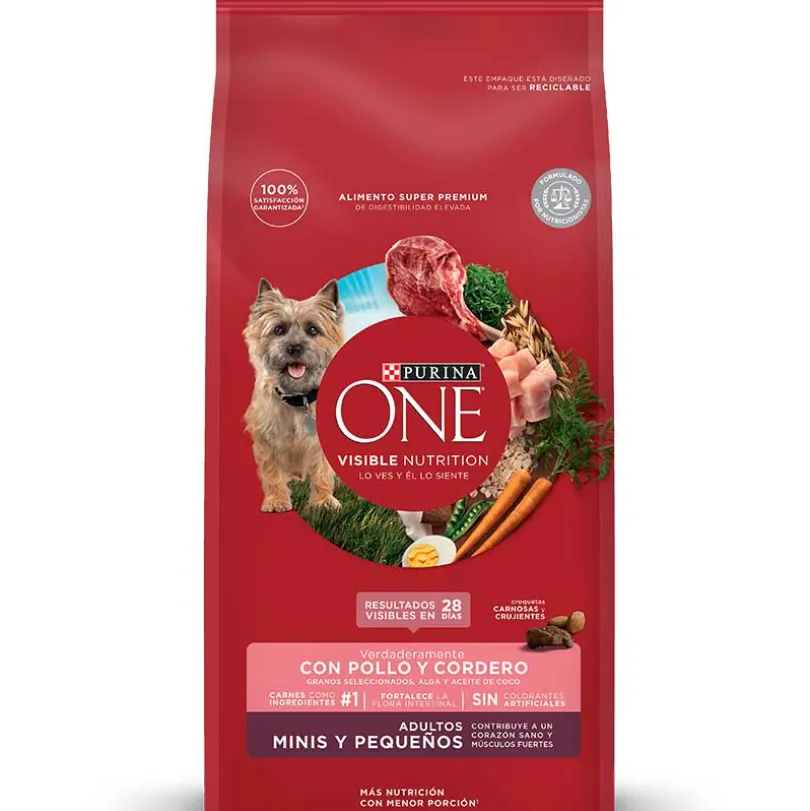 Alimento seco para perro PURINA® ONE® Adulto Mini y Pequeño Pollo y Cordero