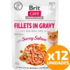 Brit Care Cat Fillets in Gravy Pouch Salmon 85gr Pack 12 Unidades