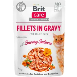 Brit Care Cat Fillets in Gravy Pouch Salmon 85gr