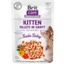 Brit Care Cat Pouch Kitten Sabor Pavo 85gr Pack 6 Unidades