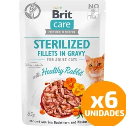 Brit Care Cat Pouch Sterilized Rabbit 85gr Pack 6 Unidades