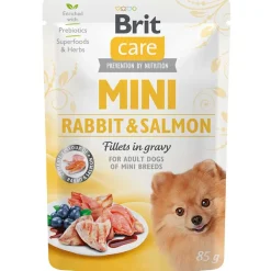 Brit Care Pouch Mini Rabbit & Salmon fillets in gravy 85 grs