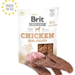 Brit Meaty Jerky Chicken Snack Para Perros Sabor Filete de Pollo 80gr