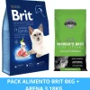 Brit Premium By Nature Cat Sterilized Lamb 8KG + Arena WBCL 3.18kg