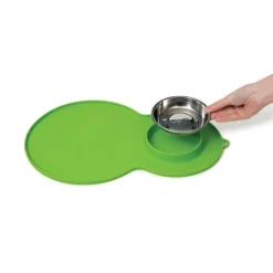 Cat It Alfombra Protectora para Fuente y Plato Verde