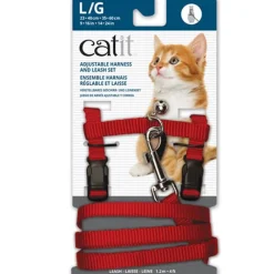 Cat It Arnes Large con trailla para Gatos Color Rojo