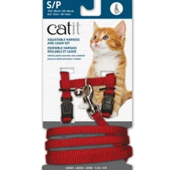 Cat It Arnes Small con trailla para Gatos Color Rojo