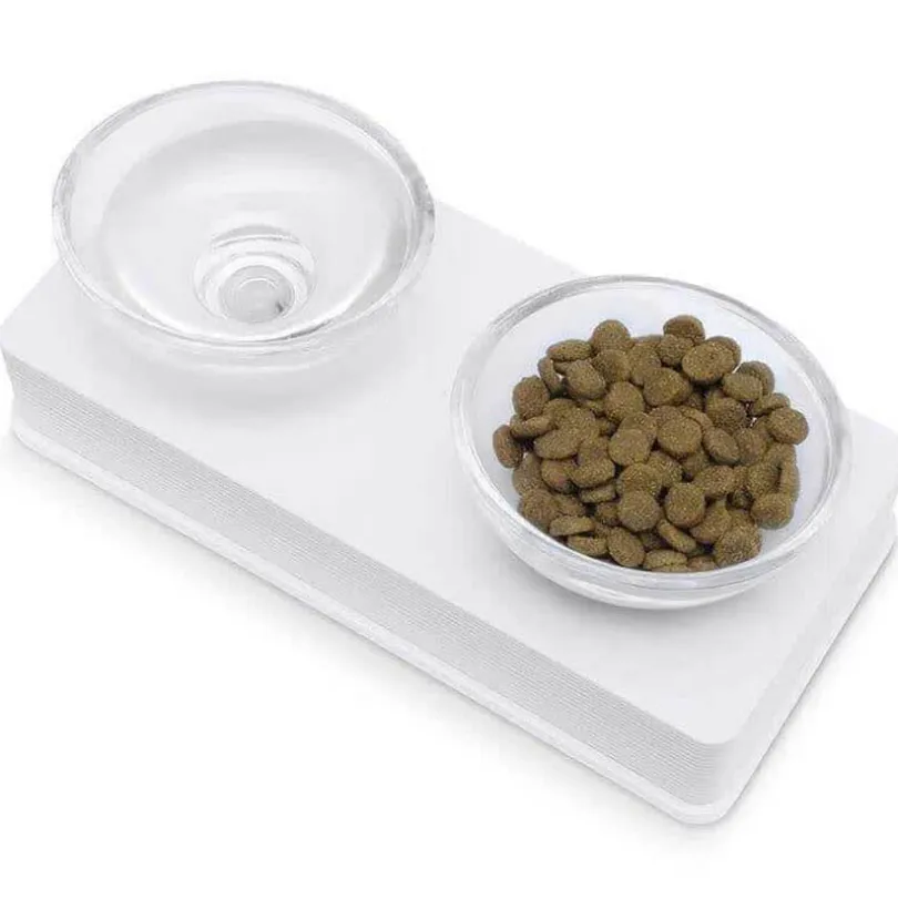 Cat It Plato de vidrio Base Blanca para gatos
