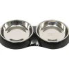 Cat it Plato Doble Acero Inoxidable con Borde Bajo Color Negro