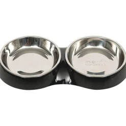 Cat it Plato Doble Acero Inoxidable con Borde Bajo Color Negro