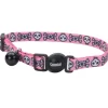 Coastal Fashion Collar Pink Skulls Cat