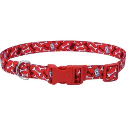 Coastal Style Red Bones Collar para Perros Talla L