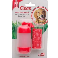 Dog It Dispensador de bolsas Rojo