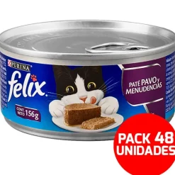 Felix en Latas - Solo Paté Pavo y Menudencias - Pack 48 unidades