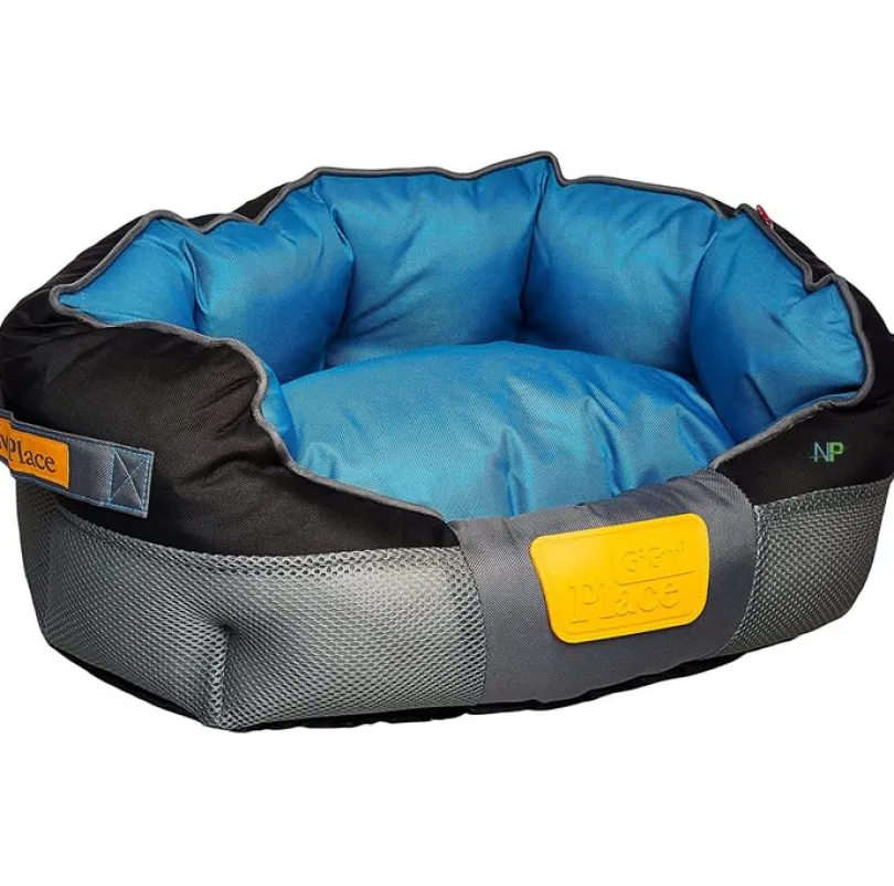Gigwi Place Cama Cuadrada Gris con Azul Large