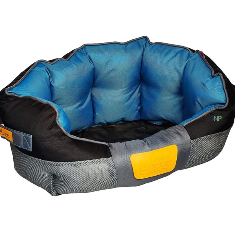 Gigwi Place Cama Cuadrada Gris con Azul Large