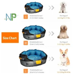 Gigwi Place Cama Cuadrada Gris con Azul Large