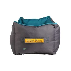 Gigwi Place Cama Cuadrada Gris con Verde Large