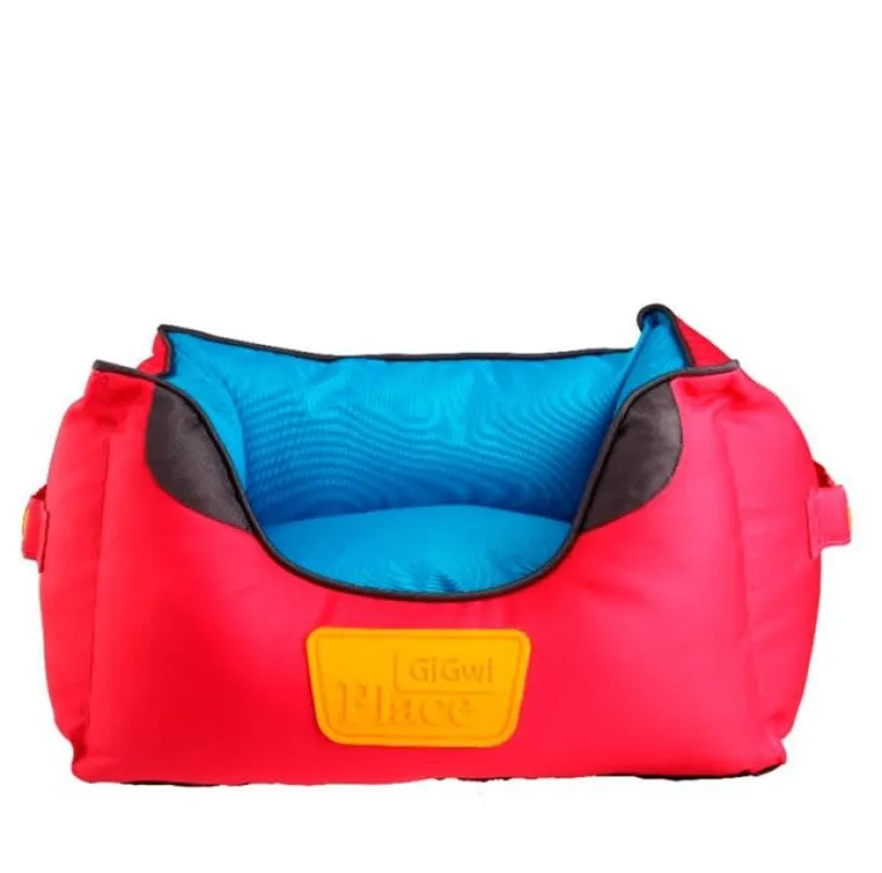 Gigwi Place Cama Cuadrada Rojo con Azul Large