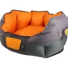 GIGWI PLACE CAMA REDONDA GRIS/NARANJO MEDIUM 65x40x20 cm