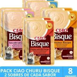 Inaba Ciao Churu Cat Bisque Pack Degustacion 8 unidades