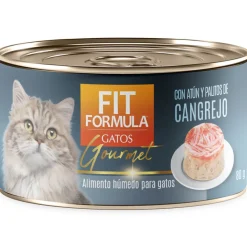 Lata Fit Formula Gato Gourmet Sabor Atún y Cangrejo 80gr PACK 48 unidades