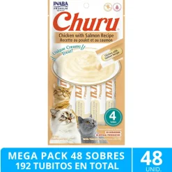 Mega Pack 48 Sobres Inaba Ciao Churu Pollo y Salmón (192 Tubitos)
