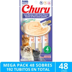 Mega Pack 48 Sobres Inaba Ciao Churu Atún Con Almeja (192 Tubitos)