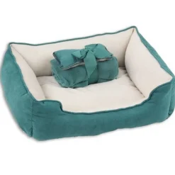 Pawise Cama con Manta y Cojín Color Verde
