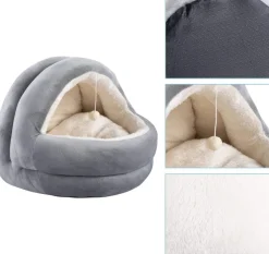 Pawise Cama Iglú Color Gris para Gatos