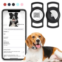 Placa de Identificación Inteligente para Mascotas - Sujetador de AirTag - TN005 Rojo