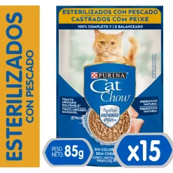 Purina Cat Chow Hydro Castrados Pescado 85gr PACK 15 Unidades
