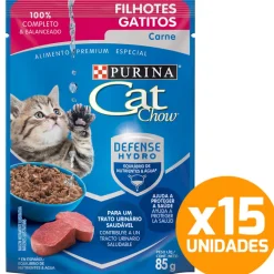 Purina Cat Chow Hydro Gatitos Carne 85gr PACK 15 Unidades