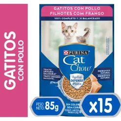Purina Cat Chow Hydro Gatitos Pollo 85gr PACK 15 Unidades