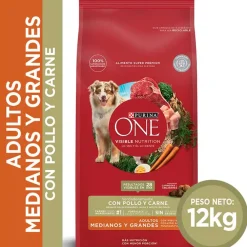 PURINA® ONE® Adulto Mediano y Grande Pollo y Carne 12kg