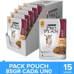 Purina Pro Plan Pouch Adult Cat Pollo en Salsa 85gr Pack 15 Unidades