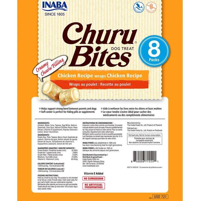 Snack Ciao Churu Dog Bites Pack 8 unidades Wraps de Pollo