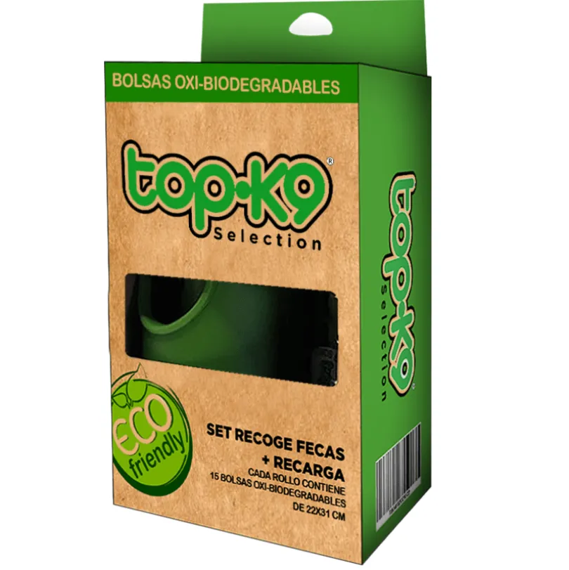 Top K9 Set Dispensador Bolsas + 2 Rollos de recarga