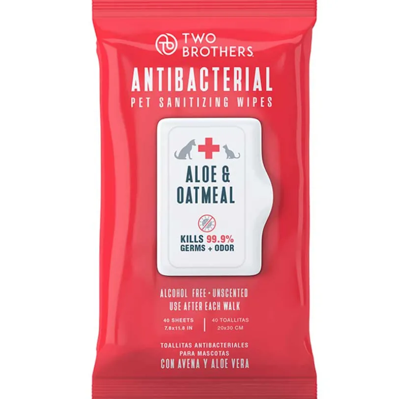 Two Brothers Toallitas Antibacterial Aloe vera y Avena 40 unidades