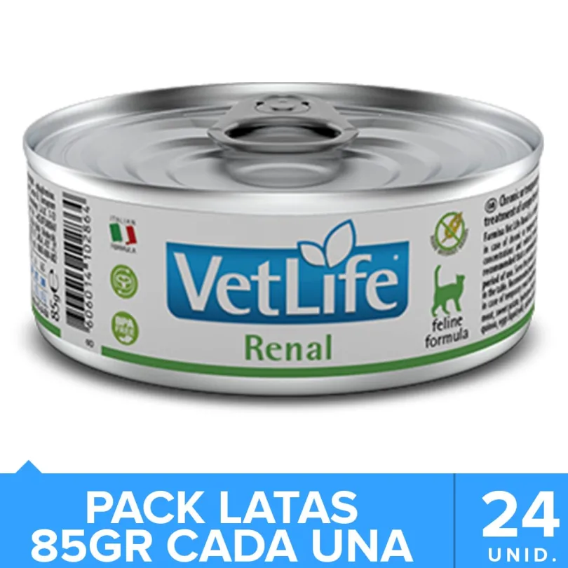 Vet Life Cat Renal Lata 85gr PACK 24 Unidades