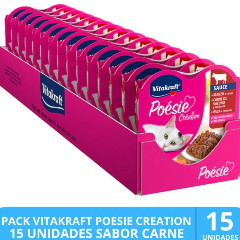 Vitakraft Poesie Creation Sabor Carne 85gr PACK 15 unidades